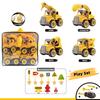 Montessori DIY Assembly Engineering Vehicles 4PCS, Beach Educational Toy for Boys’ Birthday Gifts, Gift Storage Bag Packaging