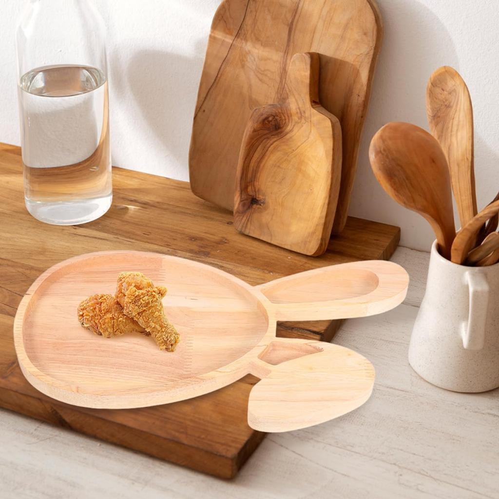 Easter Wooden Serving Tray Easter Charcuterie Board Easter Bunny Egg Plates Dishes Cheese Display Food Dish for Butcher Block Vegetables Fruit Salad