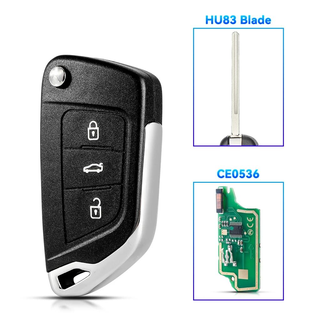 KEYYOU With Cutting Service For Citroen C4 C5 C6 C8 Xsara Picasso For Peugeot 107 207 307 308 Remote Car Key ASK/FSK 434Mhz ID46