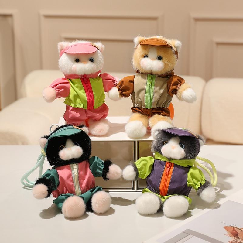 18cm Plush Cat Soft Plush Doll Pocket Design for Cat Lovers Kawaii Birthday Holiday Gift Soft Toy