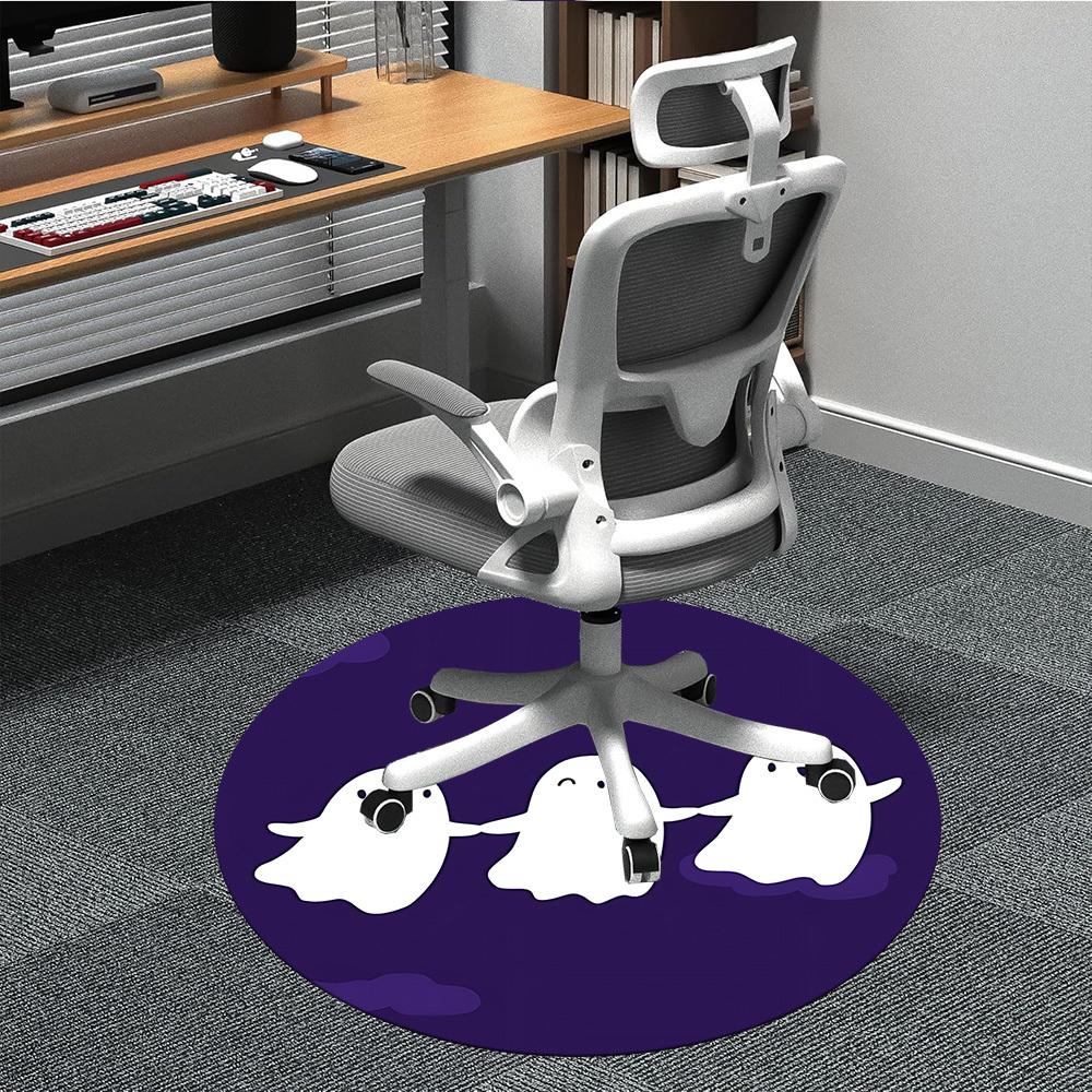 

1pc Ghost Party Office Round Area Rug, Under Office Chairs Bedroom Living Room Home Decor, Room Deco 80cm