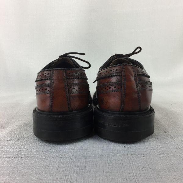 80s Vintage STAFFORD Long Wingtip Leather Business Shoes Brown size 8.5B 25.0-26.0 Men's(USED)