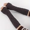 1pair Women's Fingerless Knit Gloves - Winter Arm Warmers with Goth Punk Style for Casual Wear