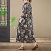 Spring 2026 New Style Plus Size Printed Long-Sleeved Dress with Round Neck