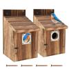 2Pcs Wooden Bird House Outdoor Weatherproof Parrot Bird Nest Breeding Sleeping Box Birdhouse Garden Patio Decorative