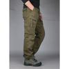 Men Multi Flap Cargo Pants Side Zipper Pocket Stitched Panel Straight Leg Adjustable Cuff Work Trousers