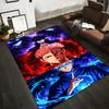 Stilvoller Anime-Teppich mit dynamischen Charakteren und feurigen Farben, geeignet als rutschfester Unterlage für Wohnzimmer, Schlafzimmer, Sofas