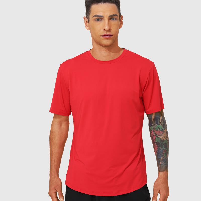 Men's Quick-Dry Breathable Round Neck Sports T-Shirt for Summer Fitness and Outdoor Running