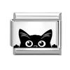 Laser Engraving Black Cartoon Cute Cat Dog DIY Italian Charm Links Fit 9mm Stainless Steel Bracelet Women Jewelry Making Gifts
