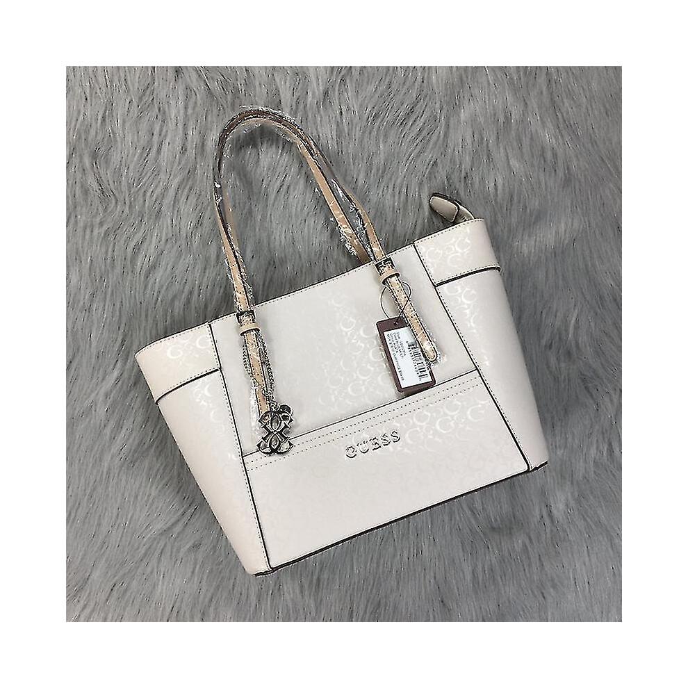 (M, White) Guess Bags Women Pu Shoulder Crossbody Bag With Shoulder Strap For Daily Casual
