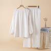 2026 New Spring and Autumn Women's Pajama Set 100% Cotton Round Neck Long Sleeve Two Piece Set Thin Home Clothing Sleepwear