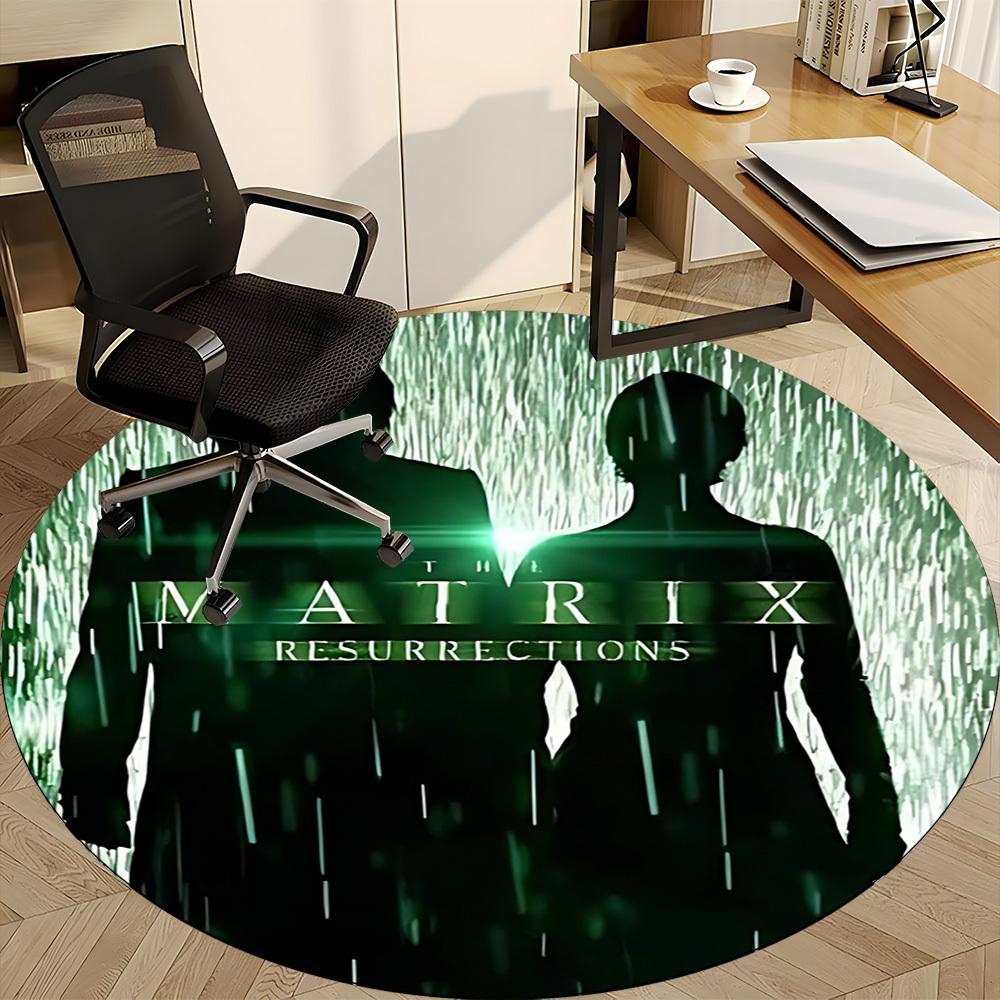 1pc Matrix Resurrections Office Round Area Rug, Under Office Chairs Bedroom Living Room Home Decor, Room Deco, Available In Various Sizes