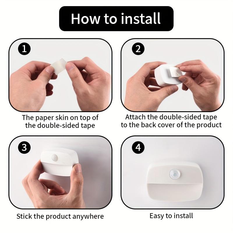 1pc Motion Sensor Intelligent Night Light, Battery Box Cabinet Light, Suitable For Bedroom, Staircase, Wardrobe, Bedside, (without Battery)