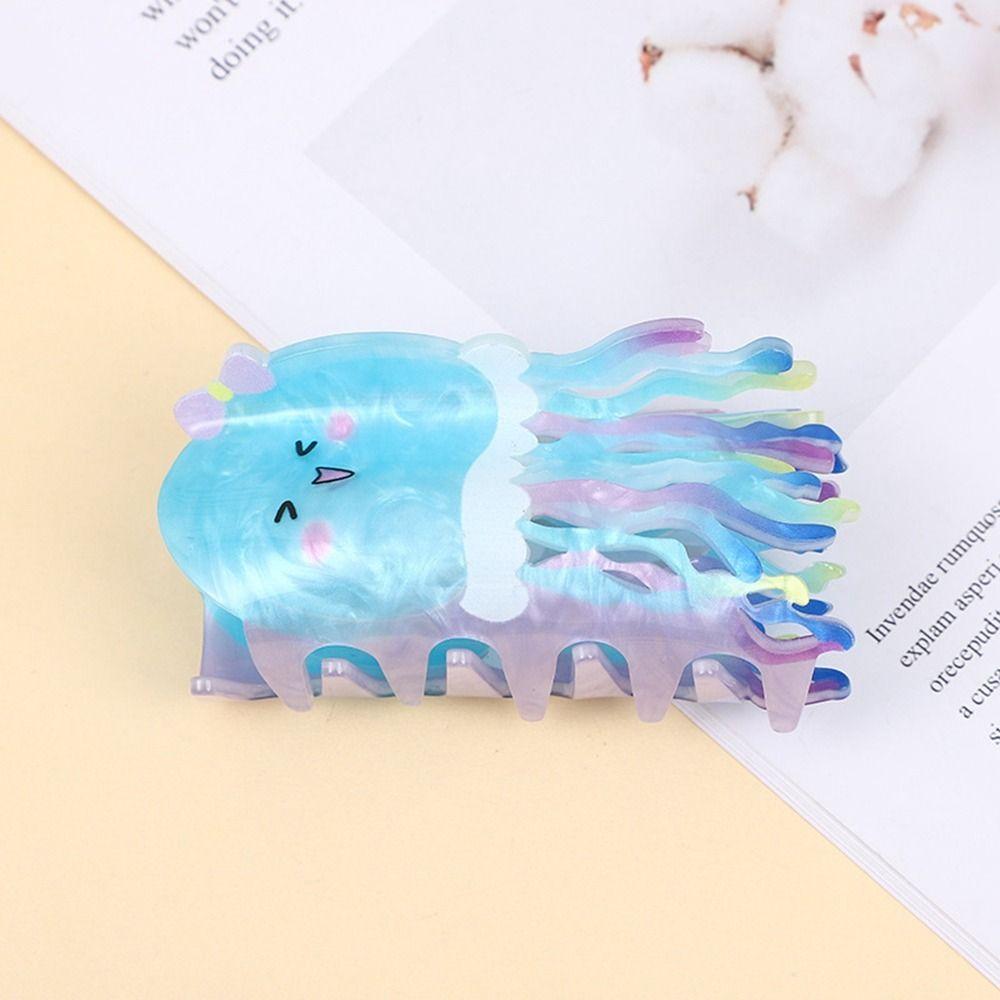 Acrylic Angel Hair Claw Balloon Jellyfish Shark Clip Sweet Flower Hair Clip  Streetwear