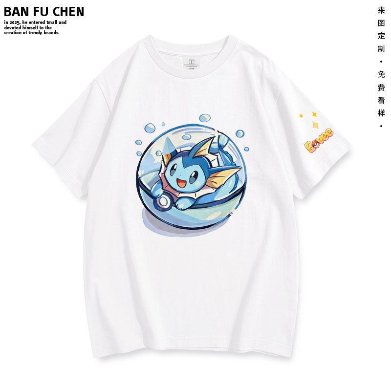 ZX Pokémon Cute Print ShortSleeved TShirt for Children in Summer  Family and ParentChild Clothing  Loose HalfSleeved Design