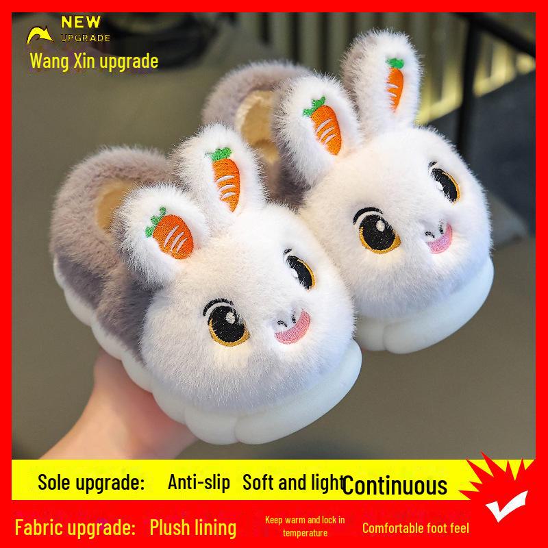 

Детские зимние тапочки Princess из нескользящего хлопка с теплым мехом для девочек и малышей upgraded version, Size 36/37 серый