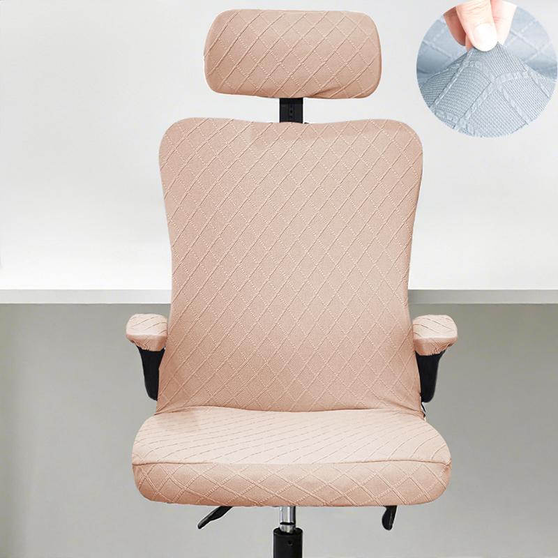 3Pcs/Set Computer Swivel Chair Cover Universal Ergonomic Game Chair Cover with Headrest Armrest Cover for Office Home