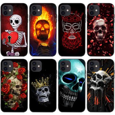 Applicable To IPhone16 Mobile Phone Case Soft Case XR New Skull Mobile Phone Case Skull Phone Case