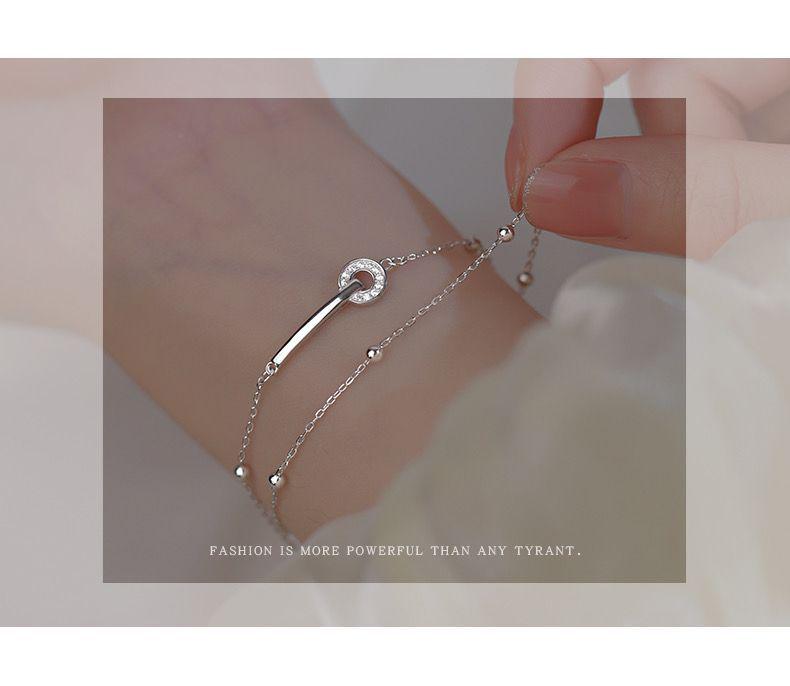 Women's 999 Sterling Silver Double Layer Luxury Bracelet - Summer Stacked Design