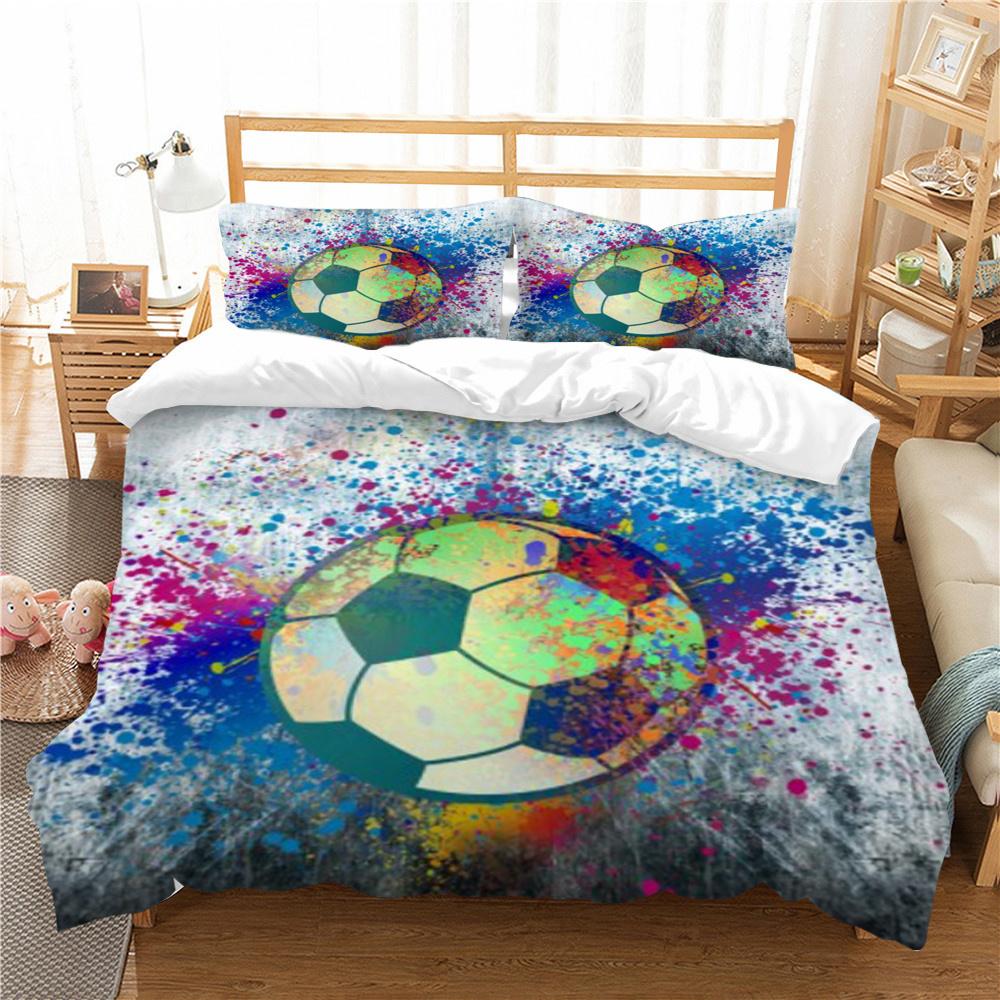 Bettbezug, Fußball-Bettbezug, Anzug, Frau, Mann, weiche Heimtextilien, Einzelbett, Doppelbett, coole Bettwäsche-Sets