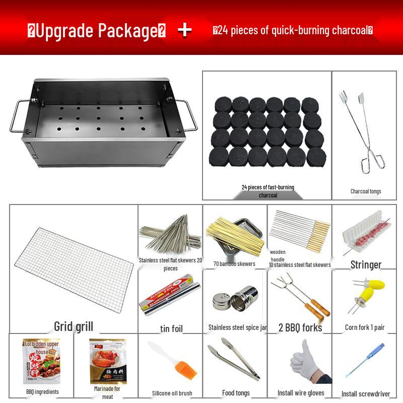 Portable One-Person Charcoal Grill: Outdoor/Indoor BBQ Skewer Stove