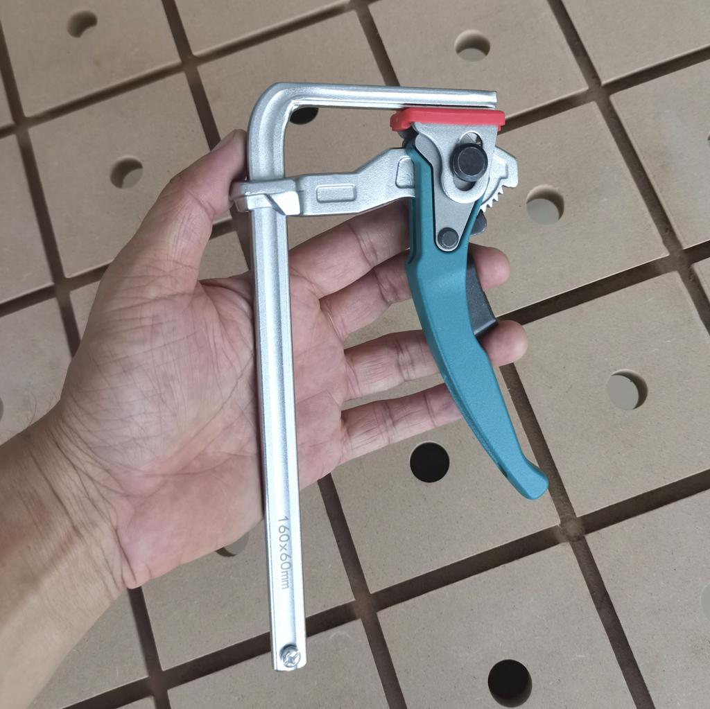 Allsome 2Pcs Aluminum Alloy Quick Ratcheting Table Clamp Rail Clamp for MFT Table and Guide Rail System 160mm Clamping Range