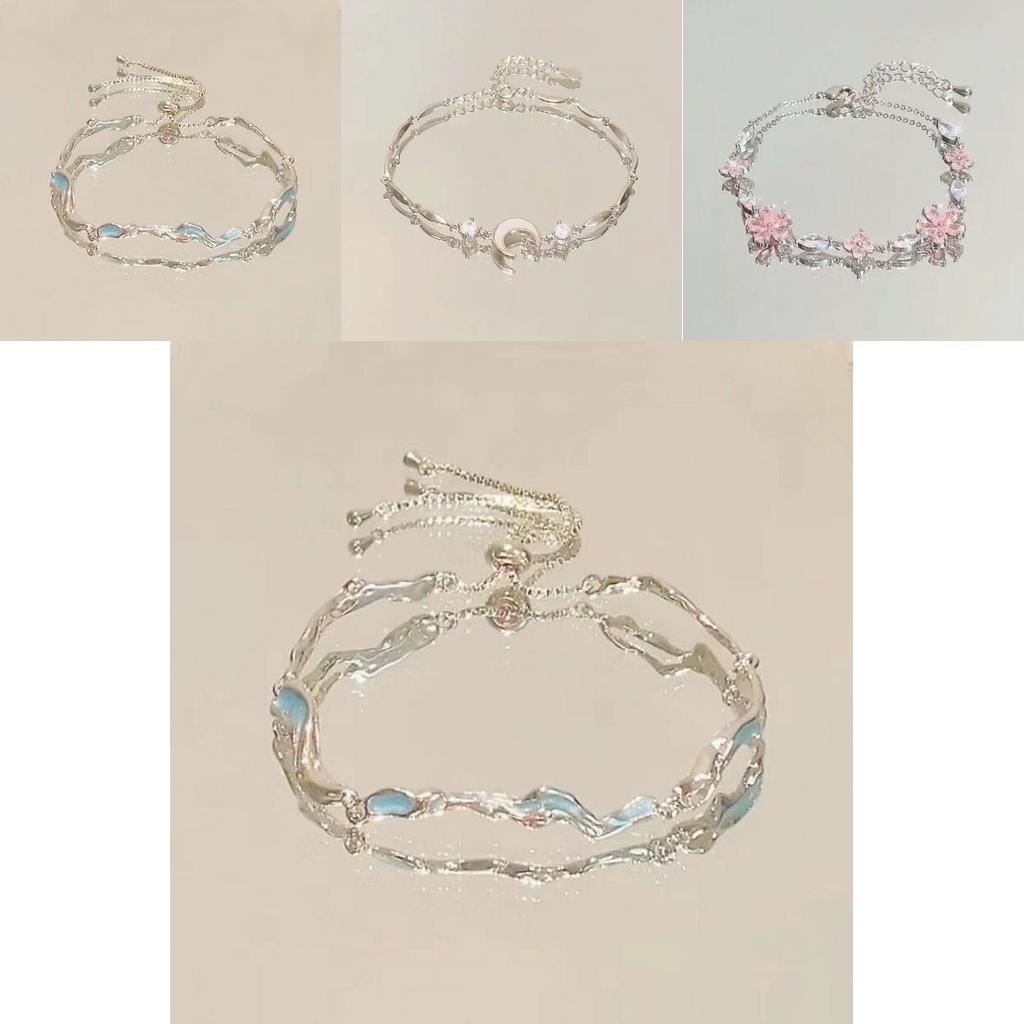 Spring Unique Alloy Jewelry With Flower Design And Moon Pendant For Gift