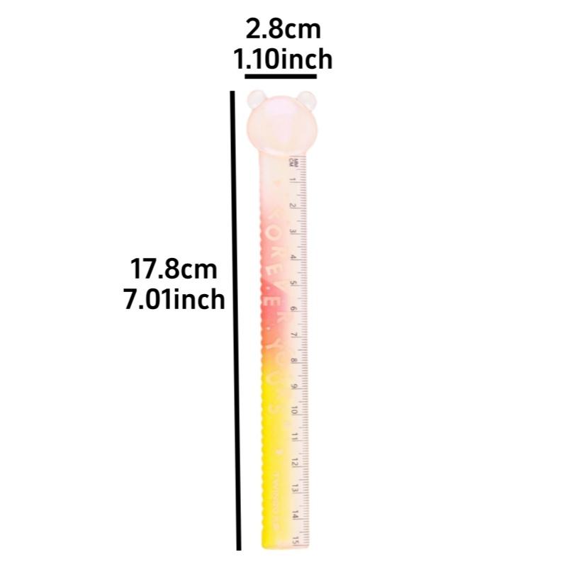 1 Stück/3 Stück Soul Color Lineal 15cm Transparente Farbverläufe Wellenlinie Glatte Kanten Kunststoff Lineal für Schüler