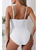 European and American Pleated Solid Color Sexy One-Piece Swimsuit for Women