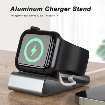 Hliníkový nabíjecí stojánek pro Apple Watch Dokovací stanice Nabíjecí držák pro iWatch Ultra 1 2/10/9/SE/8/7/6/5/4/3/2/1 Silikonový držák
