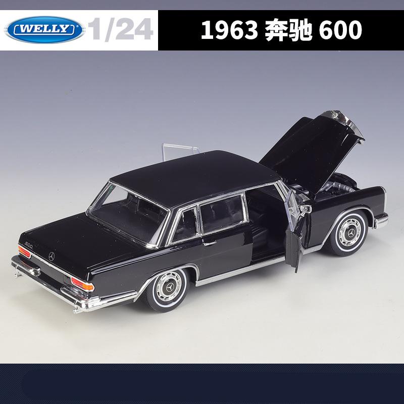 Welly 1/24 Mercedes Benz 600 Alloy Classic Car Model Diecasts Metal Vehicles Car Model Simulation Collection Childrens Toys Gift