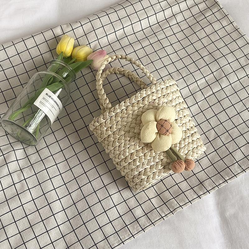 Trendy Street Style Small Woven Bucket Bag For Women Elegant Casual Tote Bag With Unique Design Style One