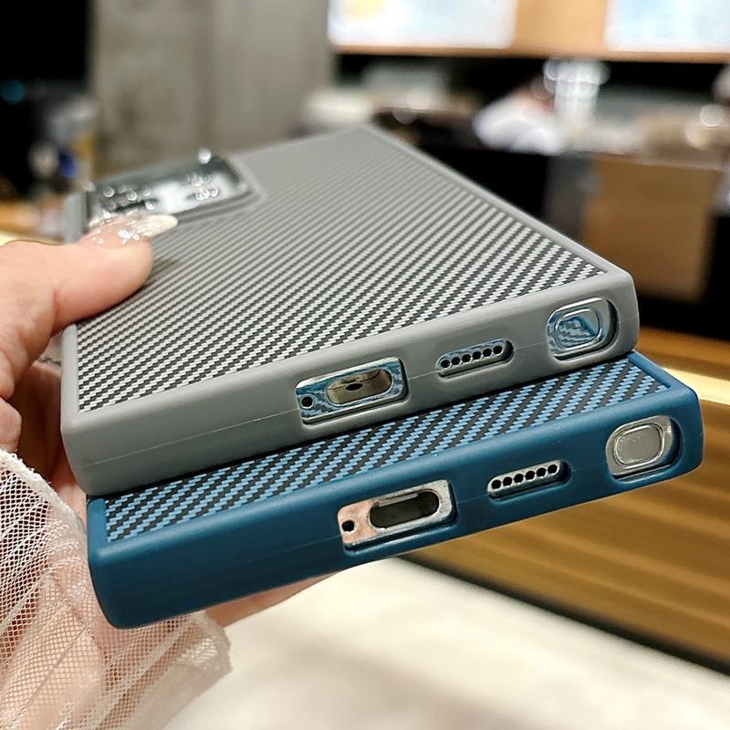 Samsung S24 Ultra Carbon Fiber Magnetic Phone Case, Two-in-One for S24/S24Plus