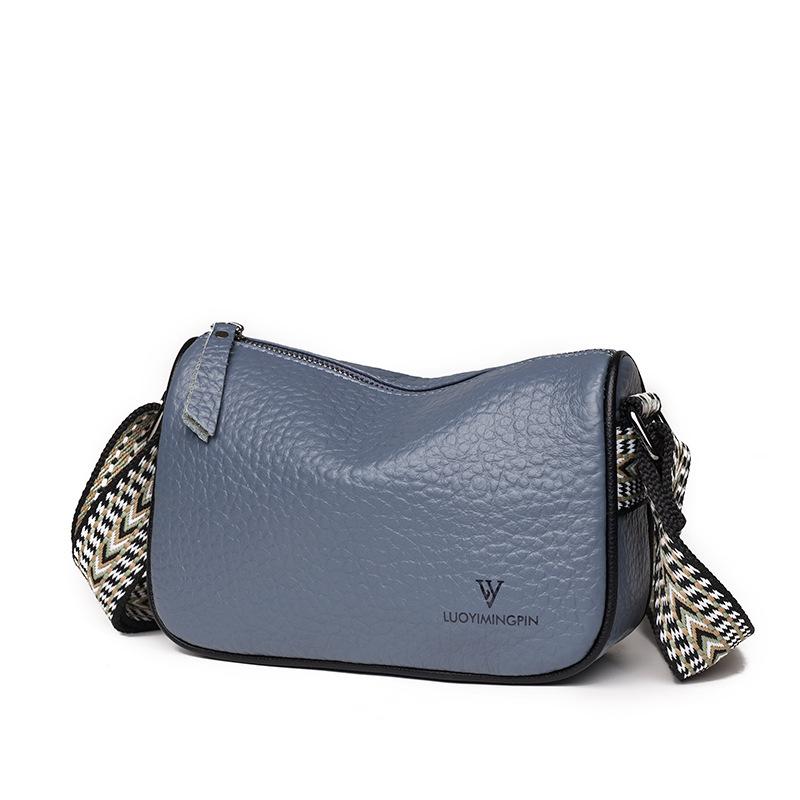 

Кожаная сумка новая женская сумка первый слой коровьей кожи сумка через плечо пузырчатый узор большая вместимость милая сумка на плечо синий