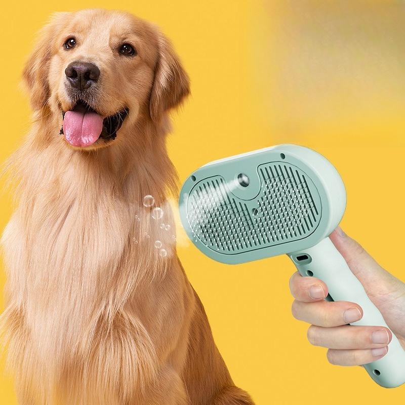 Pet Spray Grooming Comb One‑key Spray Anti Flying Hair Pin Brush Remove Loose Fur for Cat Dog Hair Cleaning Tool