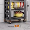 Yunshuang Floor-Standing Kitchen Storage Rack with Fence