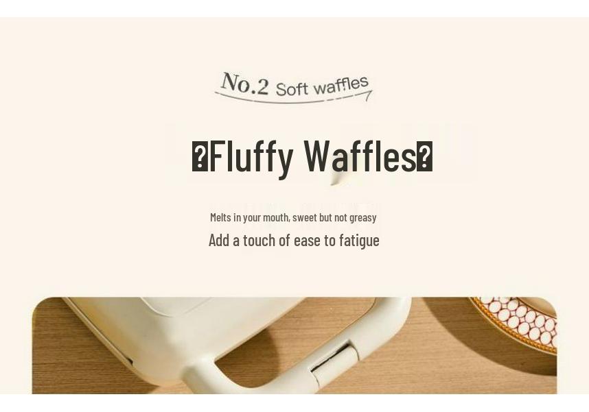 Multi-Functional Double-Disc Breakfast & Waffle Maker with Replaceable Baking Plates