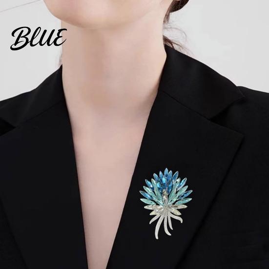 Decorative Pin Brooch Irregular Wheat Design Sparkling Rhinestones Zinc Alloy