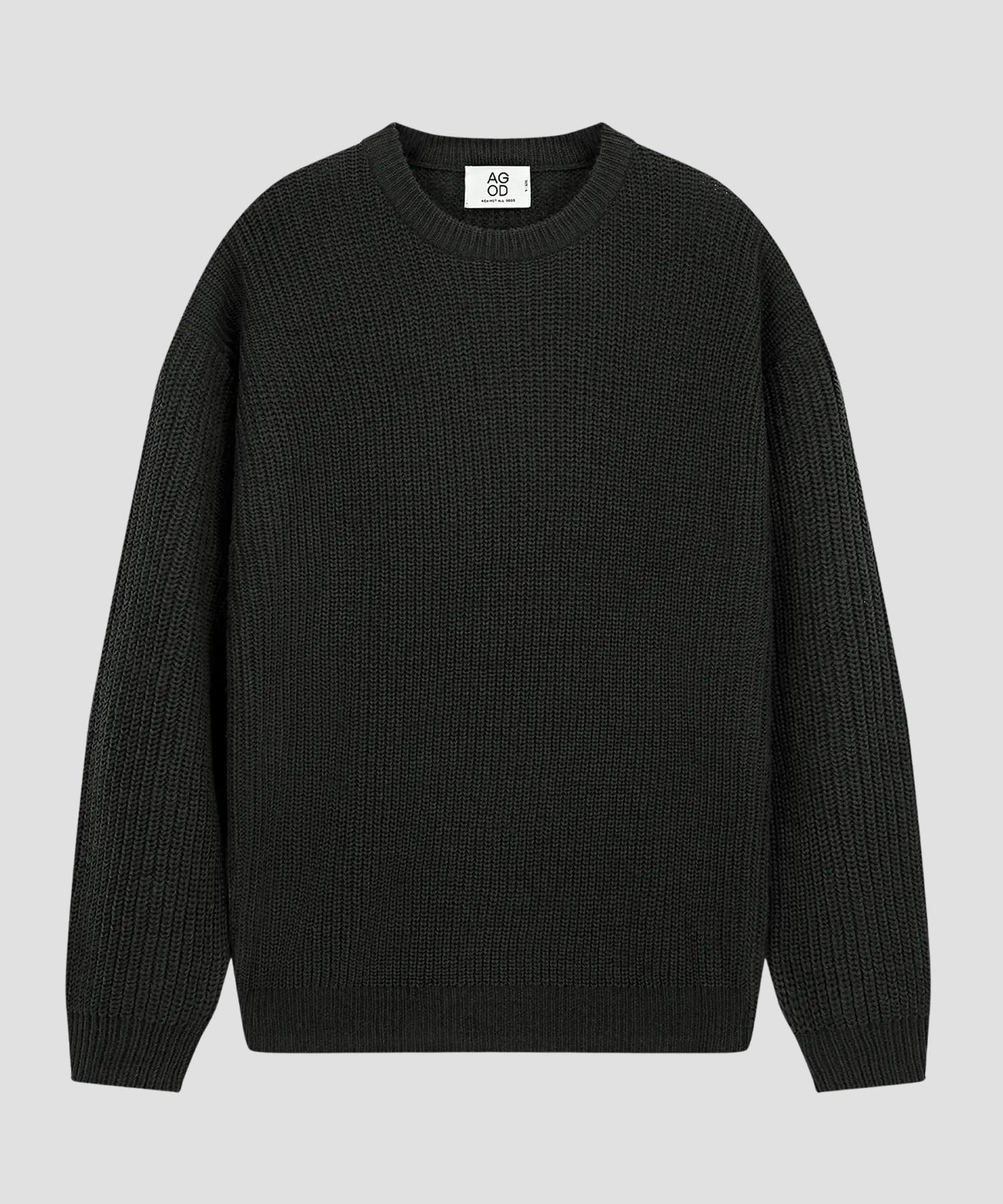 Age O.D. Crew Neck Rib Oversized Hazzi Knit [Charcoal] Charcoal/M