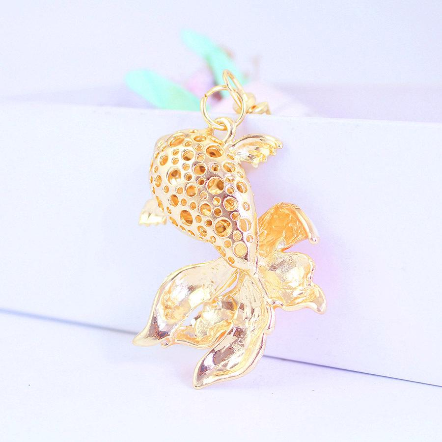 Goldfish Drip Oil Keychain: Sea Animal Metal Pendant, Carp Jewelry Gift