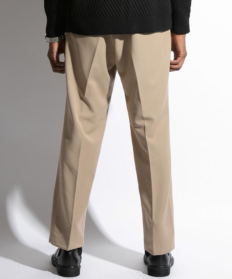 Seuteulaikeu Elegant One-Pleated Trousers (Beige)