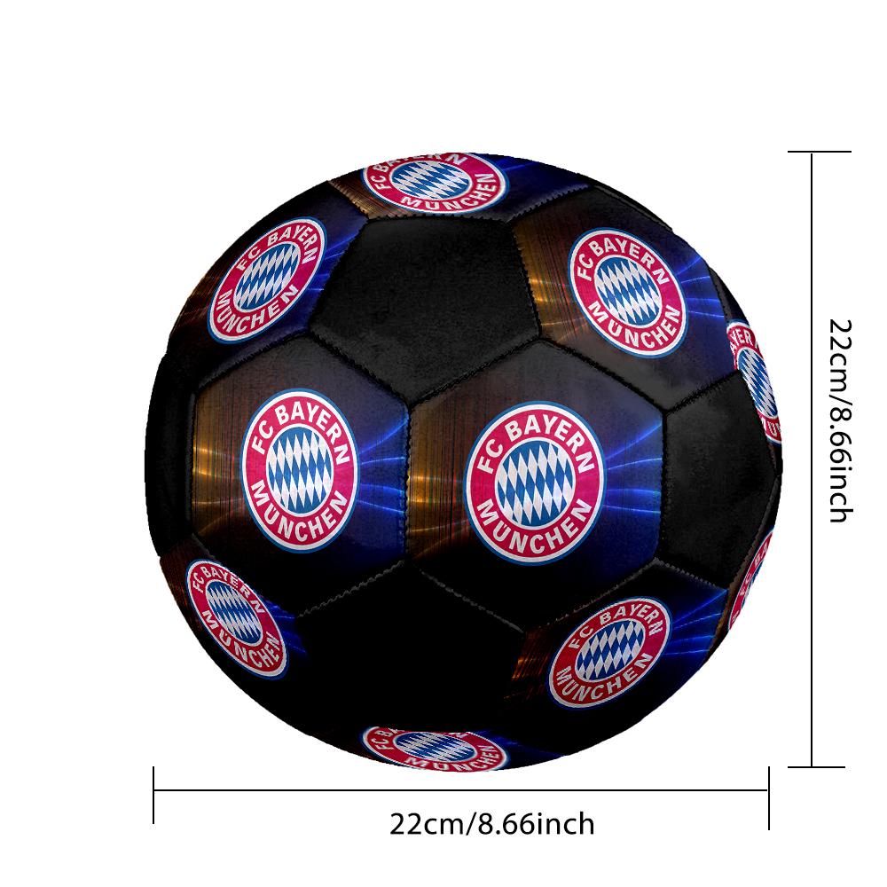 FC Bayern München Soccer Ball Colorful All Ages Machine Stitched PVC Competition Ready Durable High-Bounce