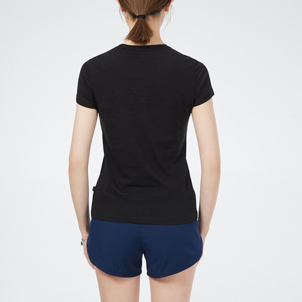 Puma Multicoloured Logo Sports Casual Breathable Letter Print Round Neck Short Sleeve T-Shirt Women Tops Black 845603-01
