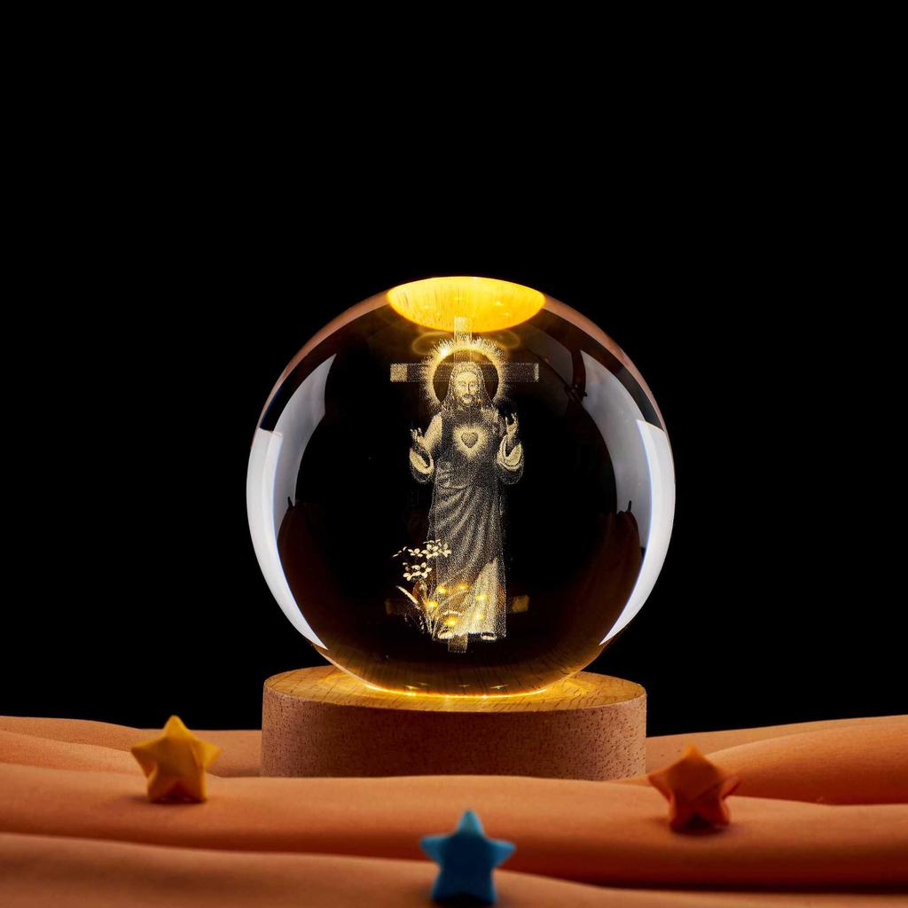 Bluetooth Colorful Night Light with Girlfriend Figure Display - Crystal Ball Holiday Gift
