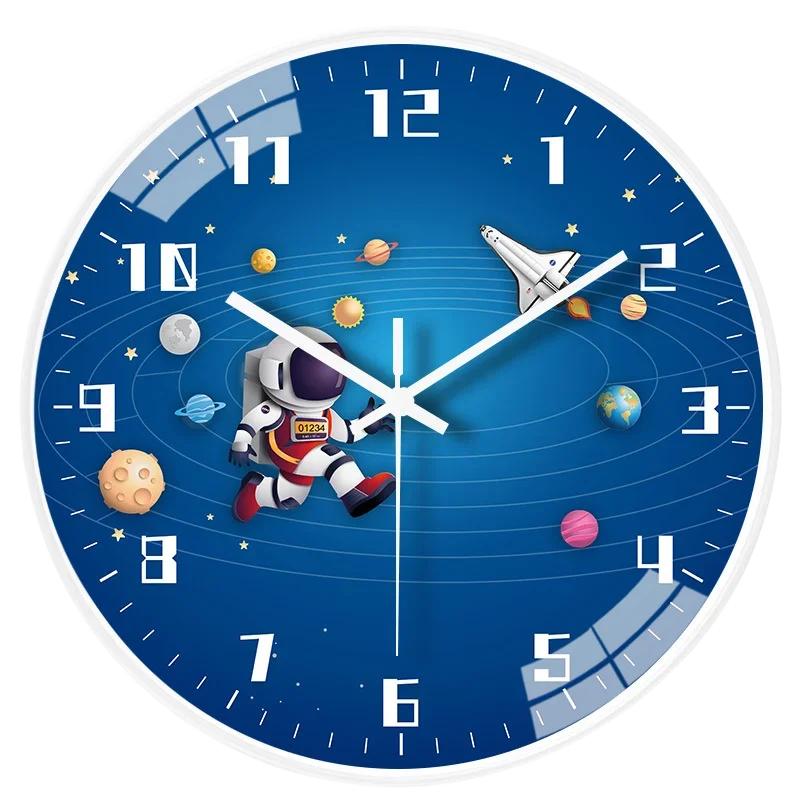 Creative children's room wall clock living room home quiet bedroom wall hanging free for kitchen bedroom study wall decoration