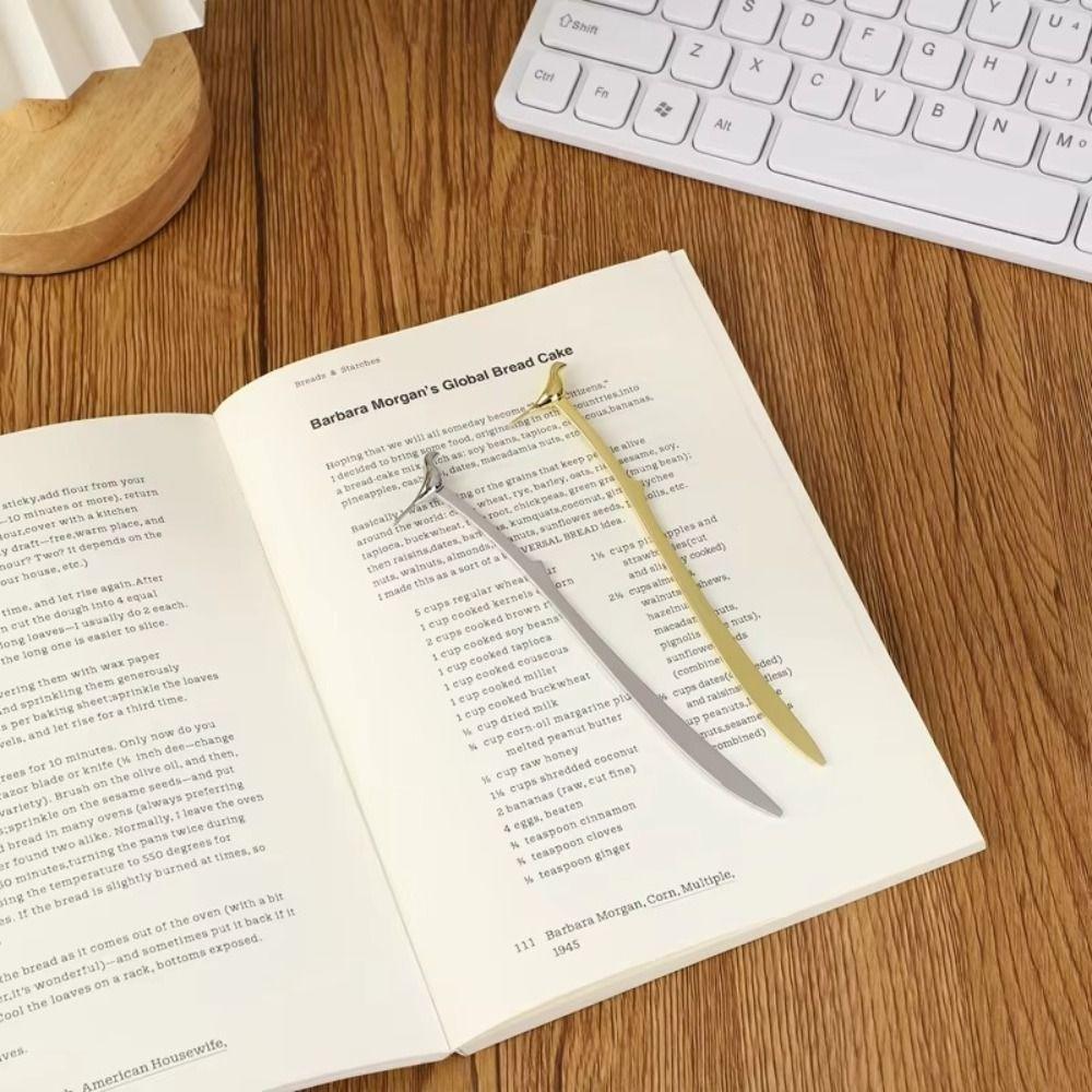 

Metal Alloy Book Clip Student Stationery Pagination Mark New Bookmark срібний