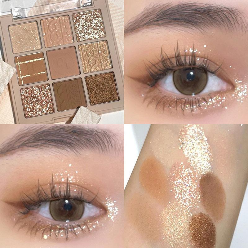 9 Colors Matte Shimmer Eyeshadow Pallete Glitter Eyeshadow Waterproof Lasting Eye Pigments Eyeshadow Beauty Makeup Cosmetic