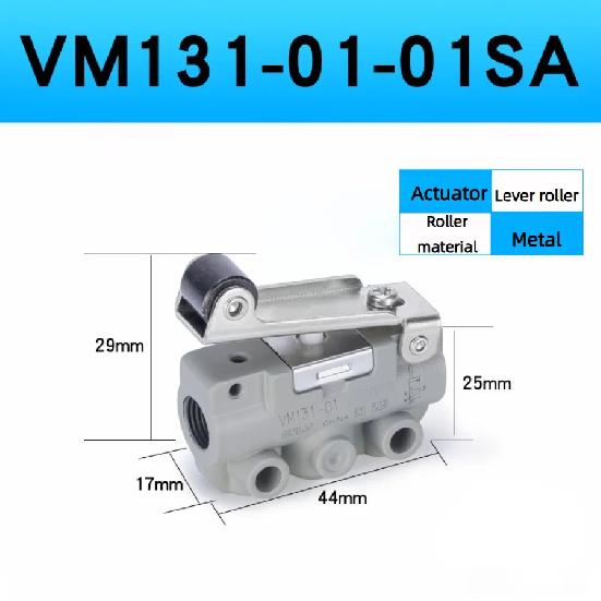 Pneumatischer Schalter Zwei-Positionen Drei-Wege Mechanisches Ventil Rollen Handbetätigte Ventile VM131-01-01A