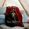 Custom Name God of War Theme Printed Blanket - Perfect for Couch, Bed, Travel & Outdoor Use | Machine Washable, Cozy & Durable.