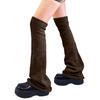 Women Knitted Over Knee Leg Warmers Stockings Solid Color Flared Thigh High Leg Covers Footless Long Socks Streetwear